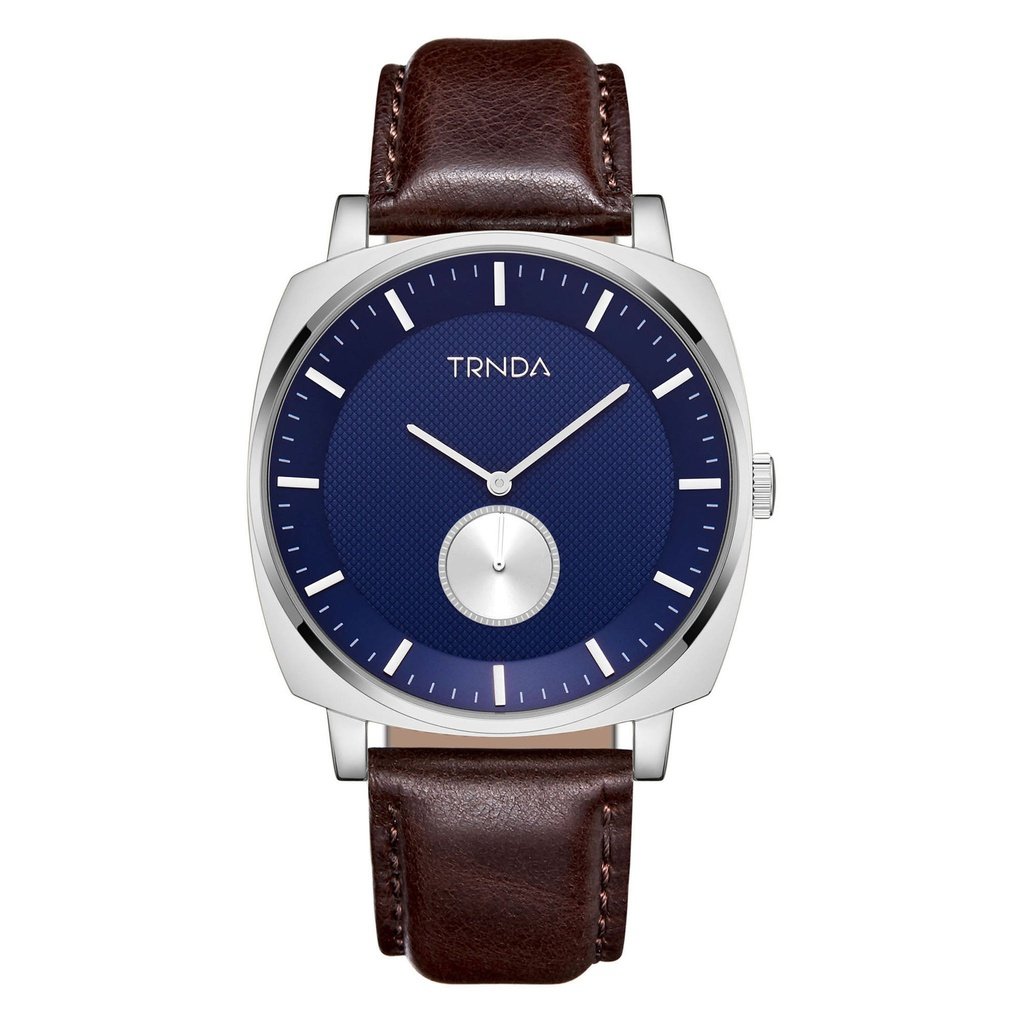 Trnda Men's Silver Stainless Steel Watch, Blue Dial | Trn45ss