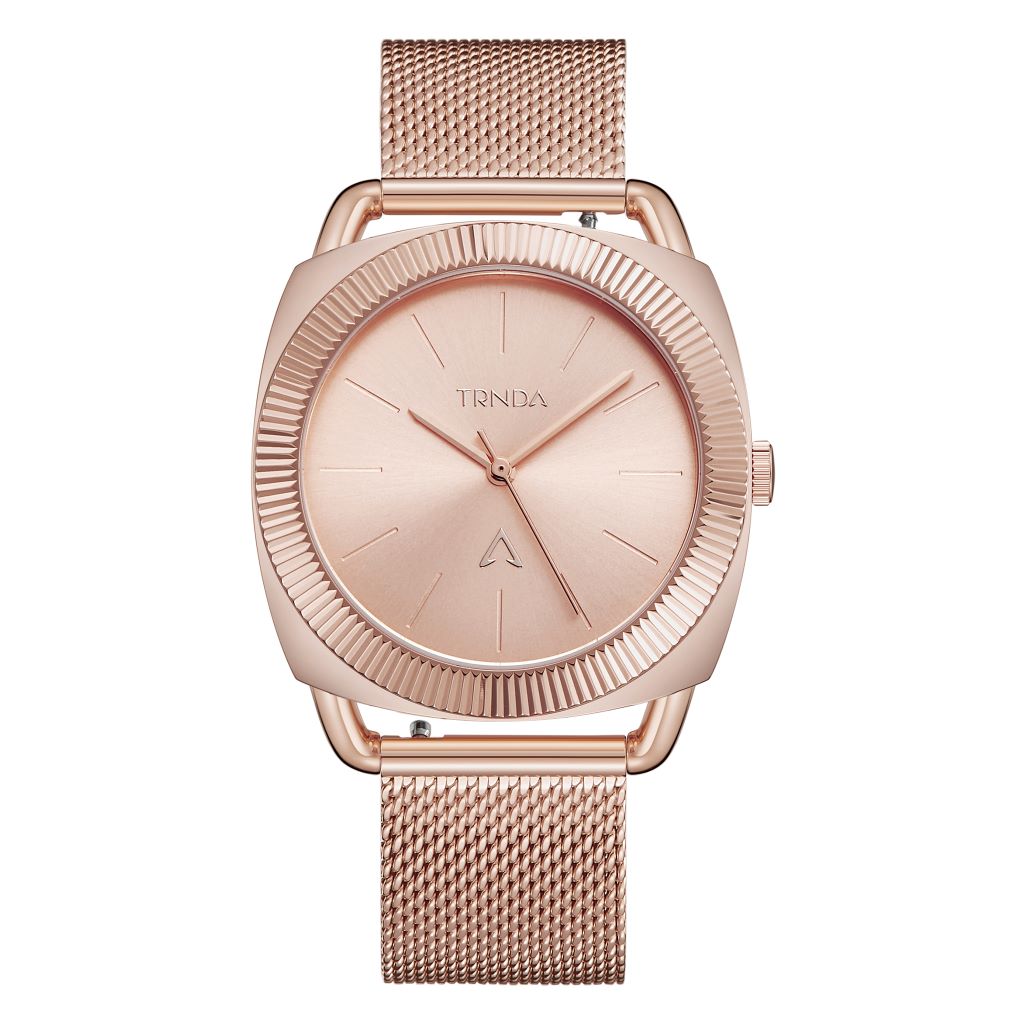 Trnda Women's Rose Gold Stainless Steel Watch, Unique Dial | Trn-Rg35.8