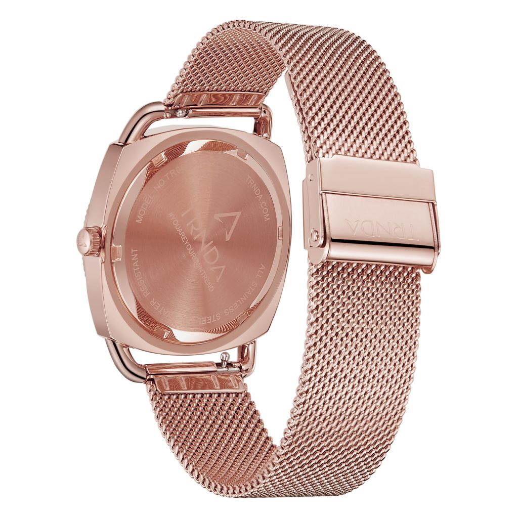 Trnda Women's Rose Gold Stainless Steel Watch, Unique Dial | Trn-Rg35.8