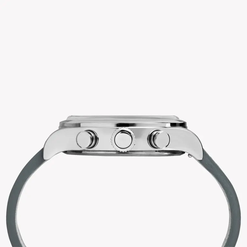 Timex Unisex Stainless Steel Gray Leather Watch, Gray Dial | Tw2r70700