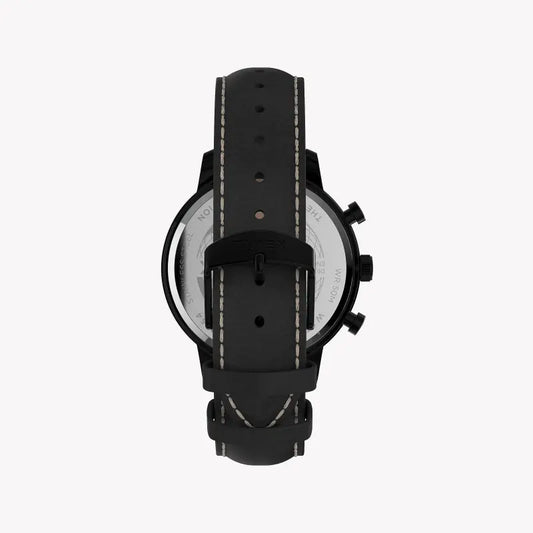 Timex Men's Black Leather Watch, Brass Case | Tw2u39200