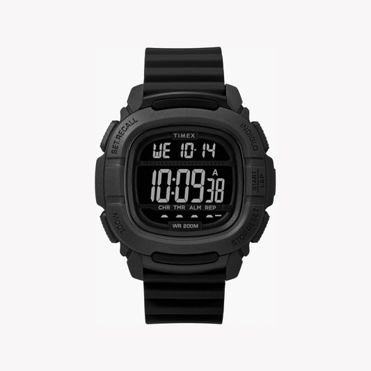 Timex Men's Black Silicone Watch, Digital Dial | Tw5m26100